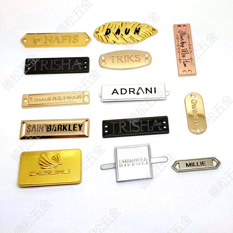 Factory Customized Alloy Jewelry Nameplate Customized Metal Hangtag Dressing Mirror Sign Processing Electroplating Metal Tag
