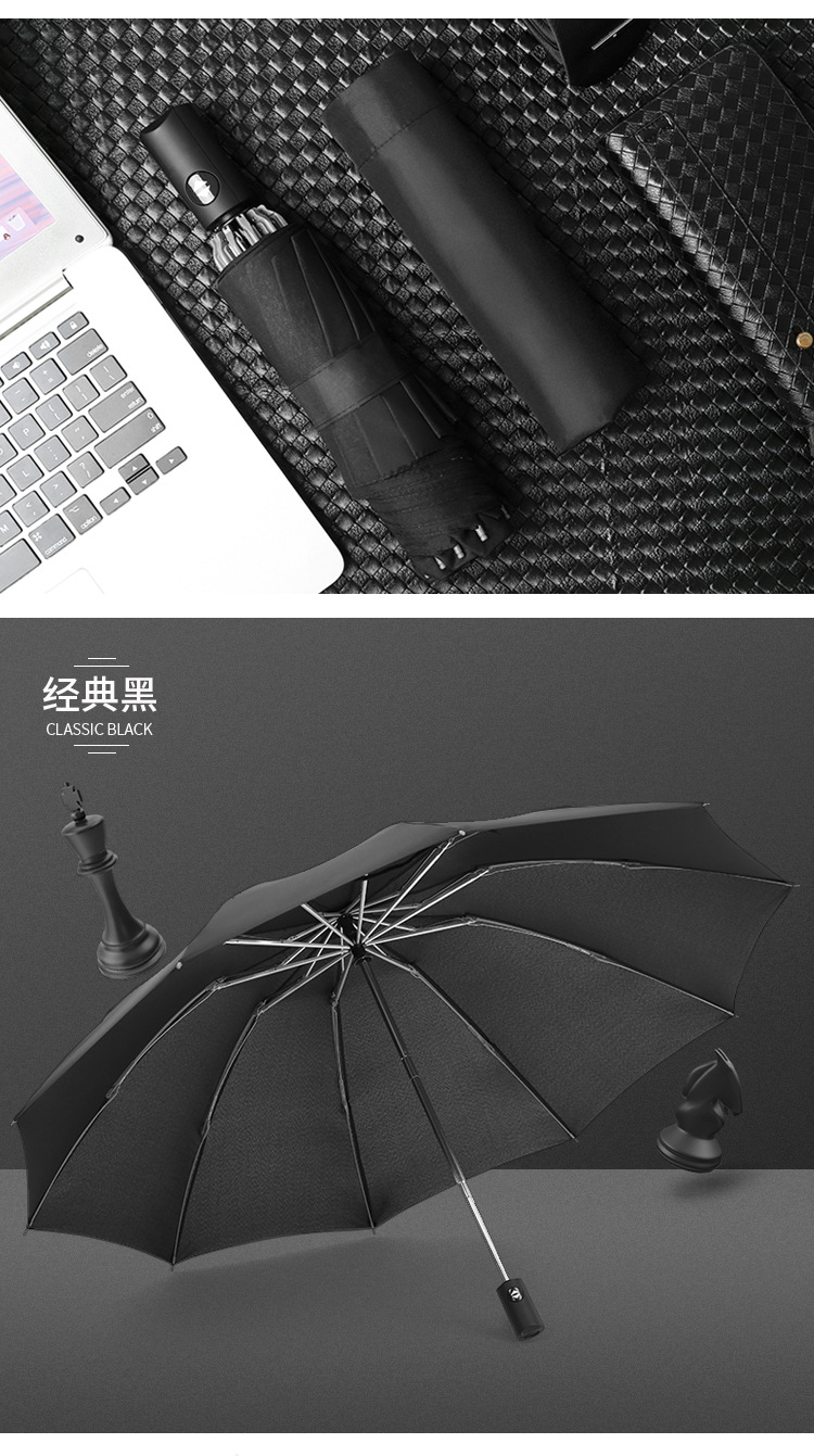 reverse folding umbrella LED reflective Strip automatic umbrella Torch three fold windproof Car business umbrella reverse folding umbrella LED reflective Strip automatic umbrella Torch three fold windproof Car business umbrella