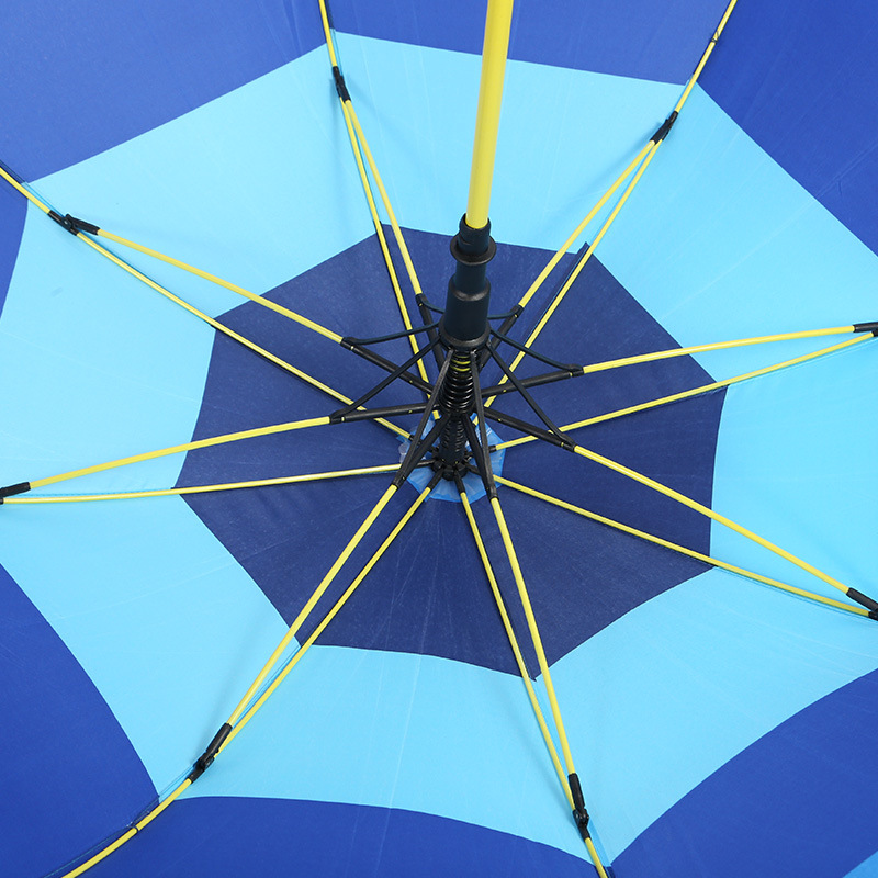 70cm Fiber Bone Automatic Color Stripes Sunny Umbrella Multi-Color Mixed NC Fabric Straight Rod Long Handle Factory Direct Sales Low Price Batch