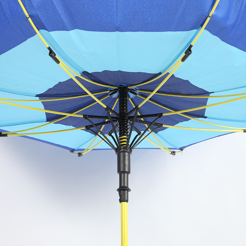 70cm Fiber Bone Automatic Color Stripes Sunny Umbrella Multi-Color Mixed NC Fabric Straight Rod Long Handle Factory Direct Sales Low Price Batch