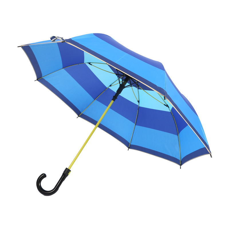 70cm Fiber Bone Automatic Color Stripes Sunny Umbrella Multi-Color Mixed NC Fabric Straight Rod Long Handle Factory Direct Sales Low Price Batch