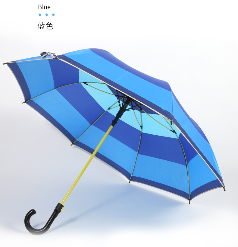 70cm Fiber Bone Automatic Color Stripes Sunny Umbrella Multi-Color Mixed NC Fabric Straight Rod Long Handle Factory Direct Sales Low Price Batch