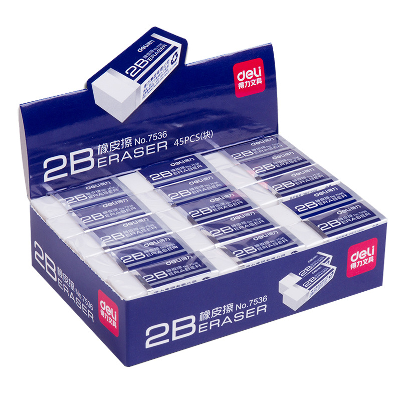 Deli 7536 Eraser School Supplies Small Eraser Student Exam Painting Eraser Stationery Wholesale 2B Eraser