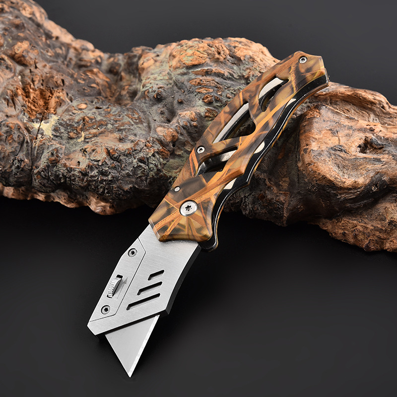 Factory Hot Sale Stainless Steel Folding Utility Knife Carpet Leather Paper Cutter Folding Wallpaper Knife Household Knives