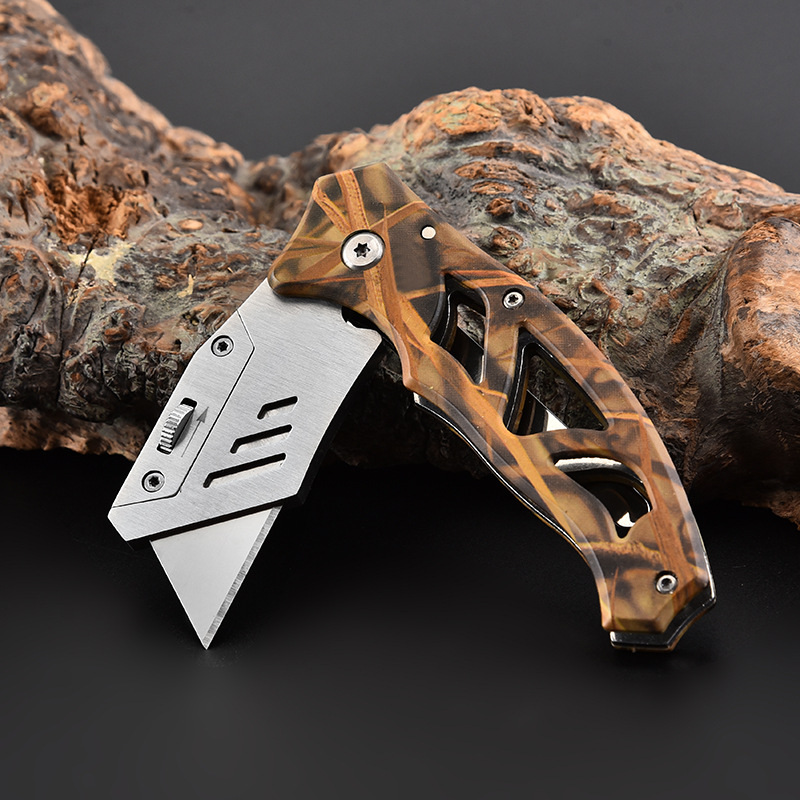 Factory Hot Sale Stainless Steel Folding Utility Knife Carpet Leather Paper Cutter Folding Wallpaper Knife Household Knives