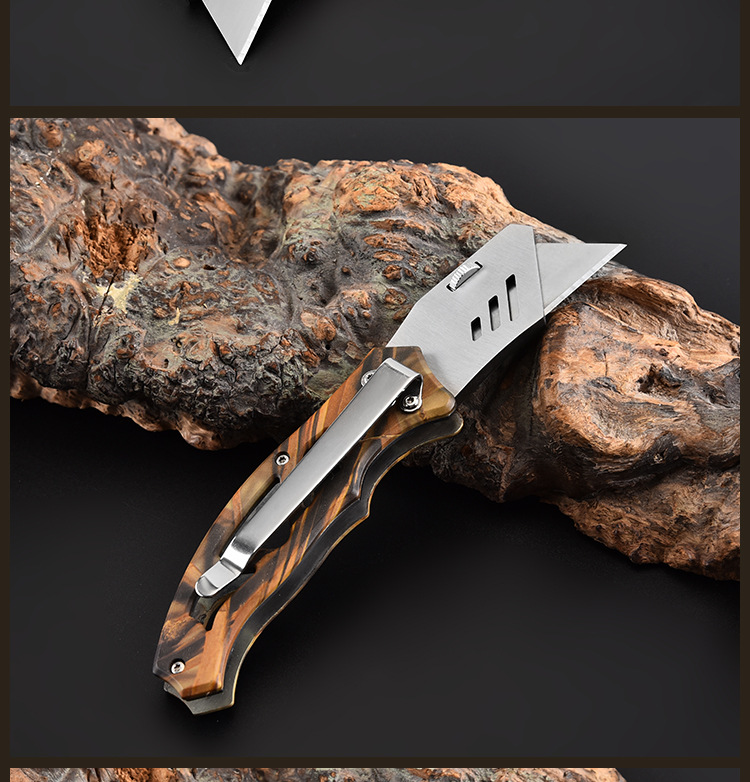 Factory Hot Sale Stainless Steel Folding Utility Knife Carpet Leather Paper Cutter Folding Wallpaper Knife Household Knives