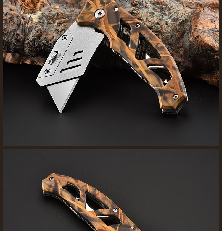 Factory Hot Sale Stainless Steel Folding Utility Knife Carpet Leather Paper Cutter Folding Wallpaper Knife Household Knives