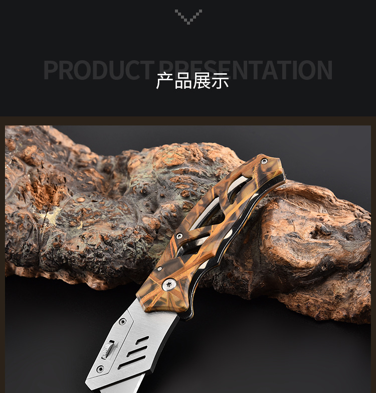 Factory Hot Sale Stainless Steel Folding Utility Knife Carpet Leather Paper Cutter Folding Wallpaper Knife Household Knives