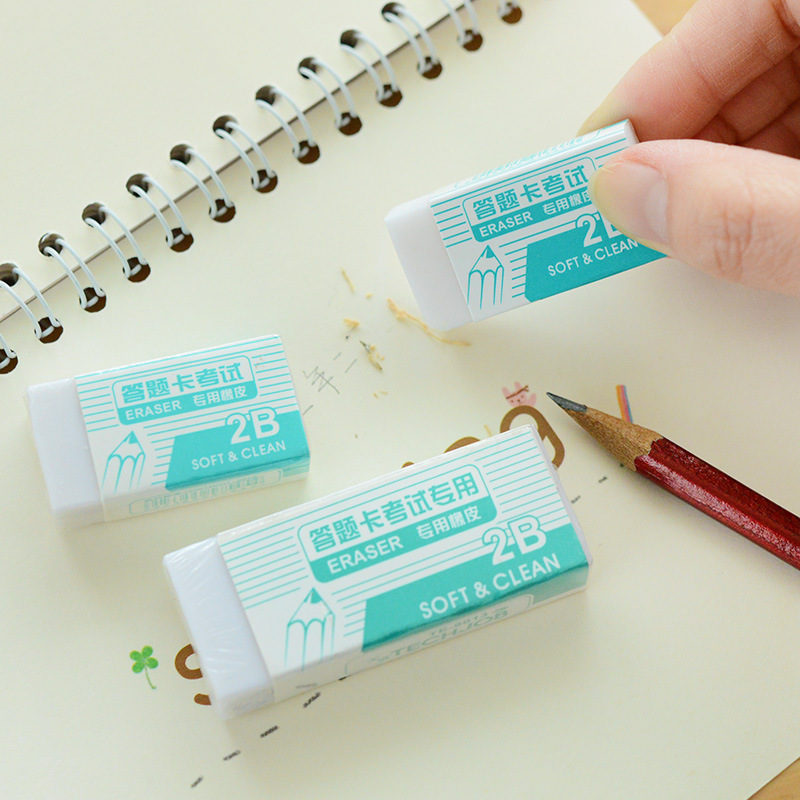 Tizo 9013 Eraser Exam 2B Writing Drawing Answer Card Pure White Eraser Student Writing Wipe Clean