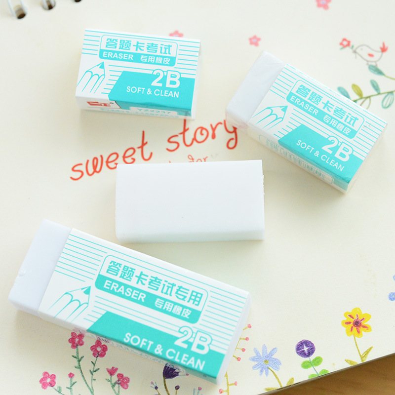 Tizo 9013 Eraser Exam 2B Writing Drawing Answer Card Pure White Eraser Student Writing Wipe Clean