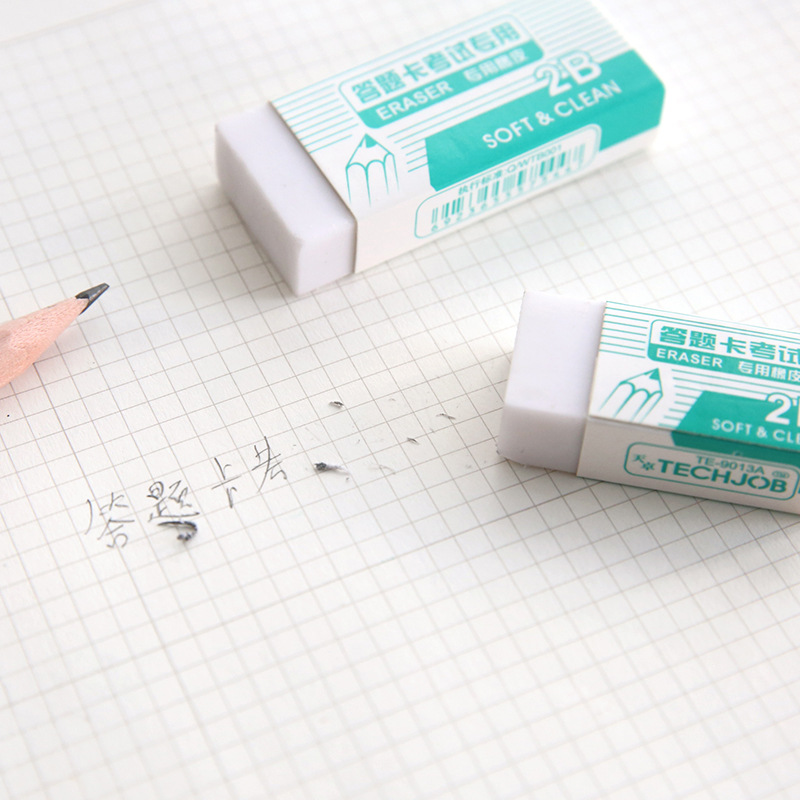 Tizo 9013 Eraser Exam 2B Writing Drawing Answer Card Pure White Eraser Student Writing Wipe Clean