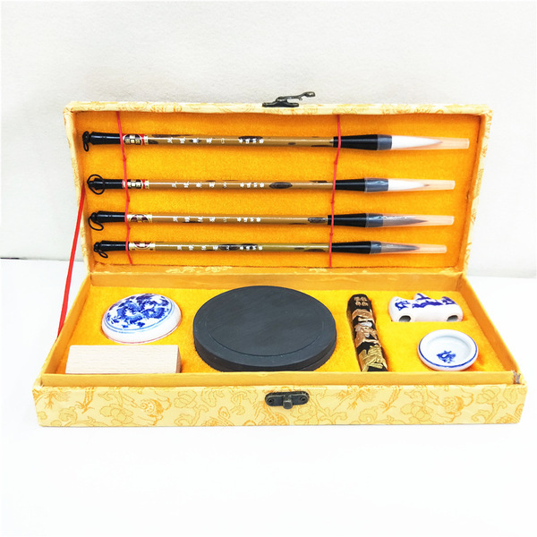 Factory Self-Selling Writing Brush Wholesale Large, Medium and Small Regular Script Weasel's Hair Calligraphy Training Class Students Practice Writing Brush Traditional Chinese Painting Brush