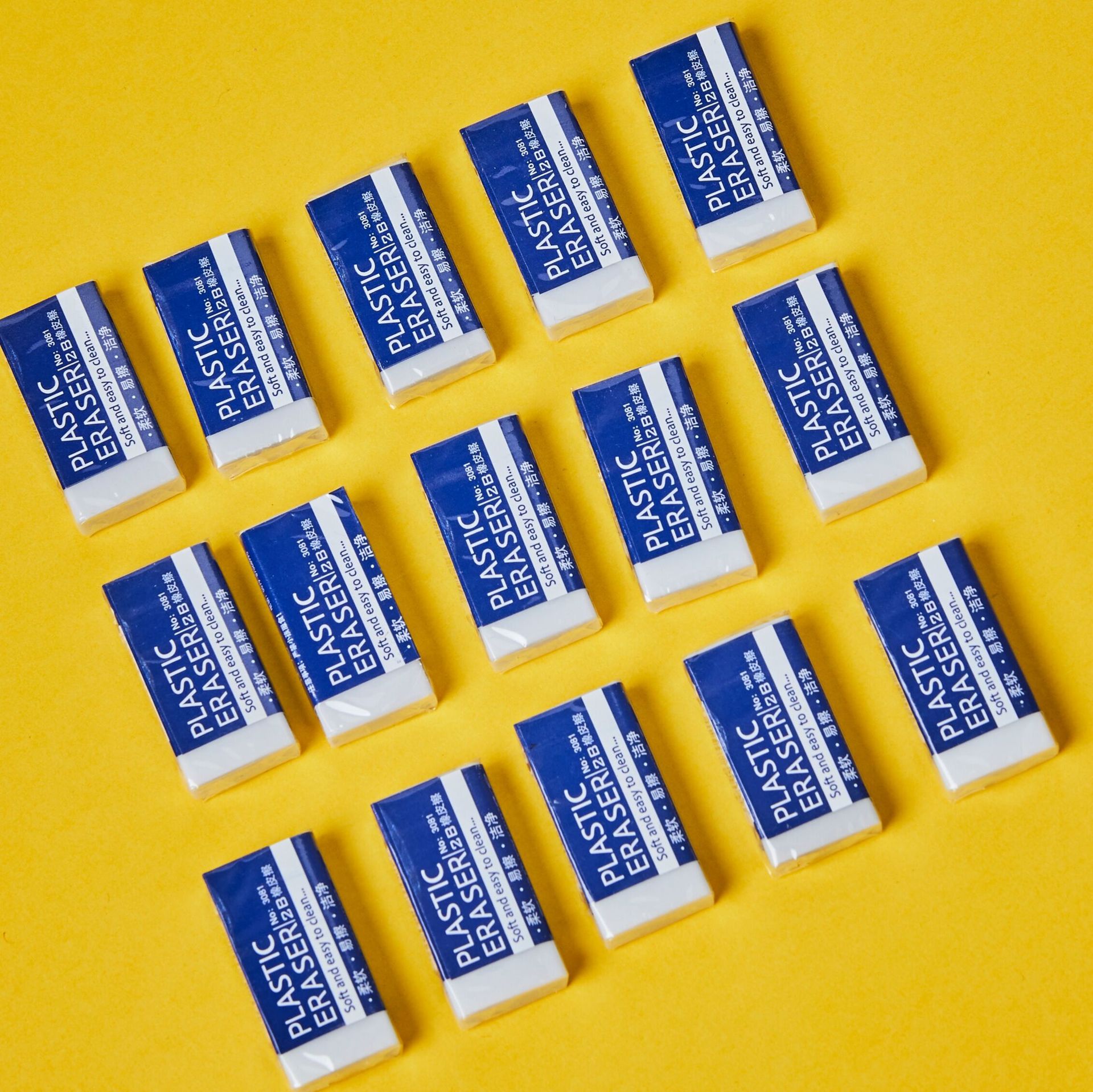 2B White PVC Eraser Student Exam Office Only for Sketch Soft Easy Eraser Factory Wholesale