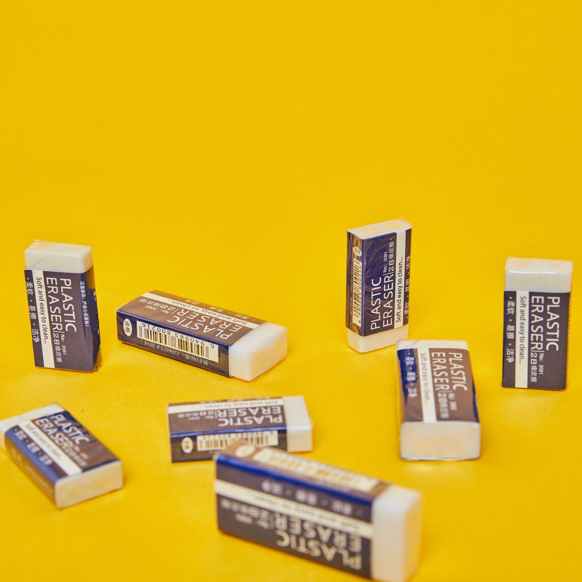 2B White PVC Eraser Student Exam Office Only for Sketch Soft Easy Eraser Factory Wholesale
