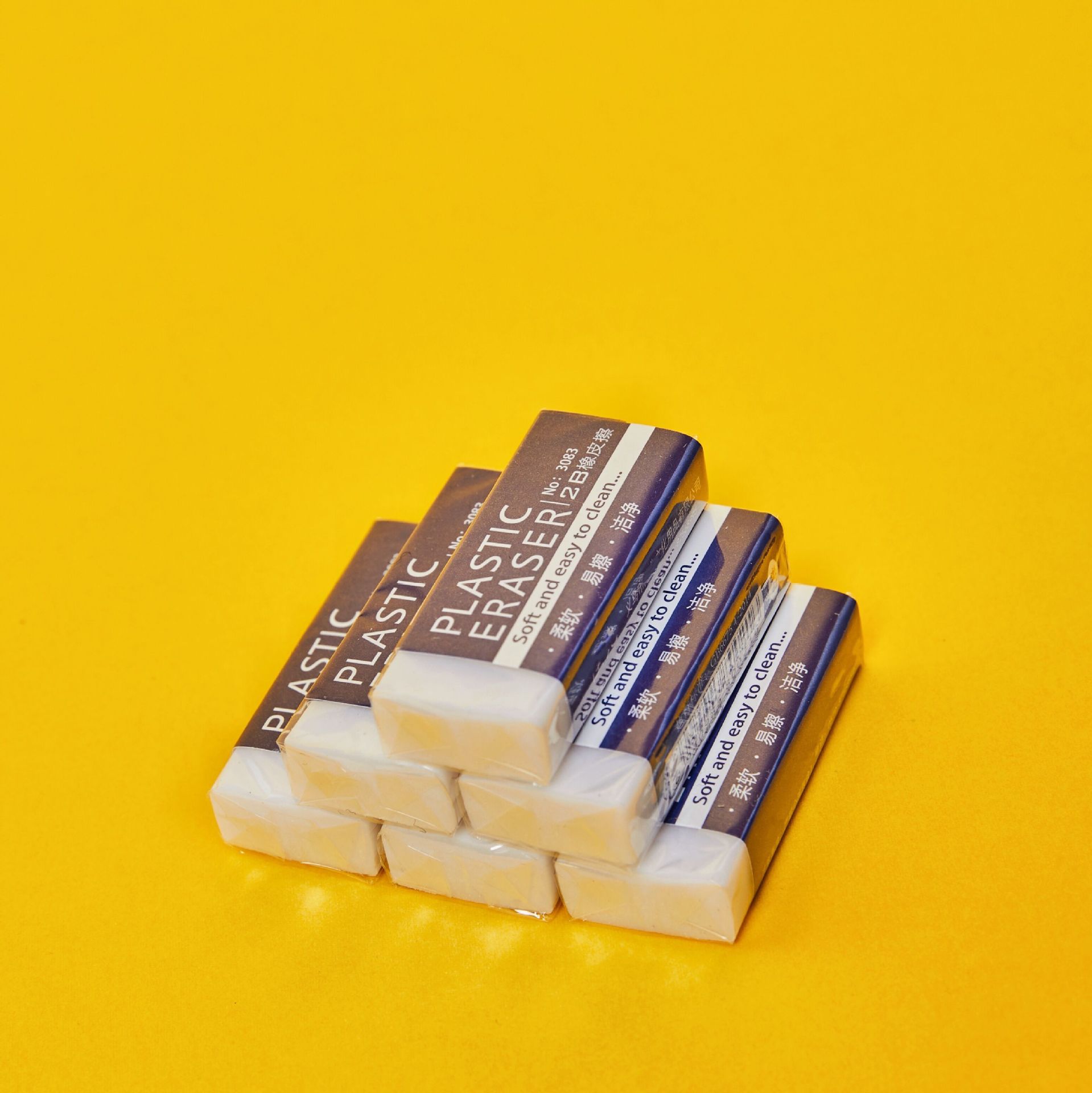 2B White PVC Eraser Student Exam Office Only for Sketch Soft Easy Eraser Factory Wholesale
