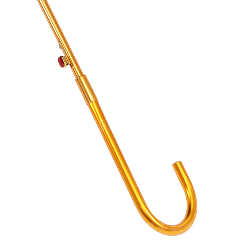 Factory Direct Sales Long Handle Umbrella Gold Bent Handlebar Aluminum Rod Fiber Bone Business Gift Advertising Umbrella Custom Logo Sunny Umbrella