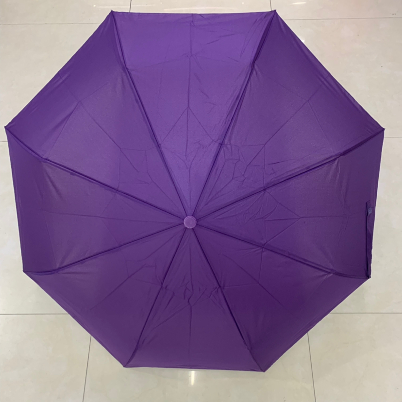 Tri-Fold Automatic 8-Strand NC Fabric Plain Sunny Umbrella Folding Umbrella Advertising Single Foreign Trade Umbrella