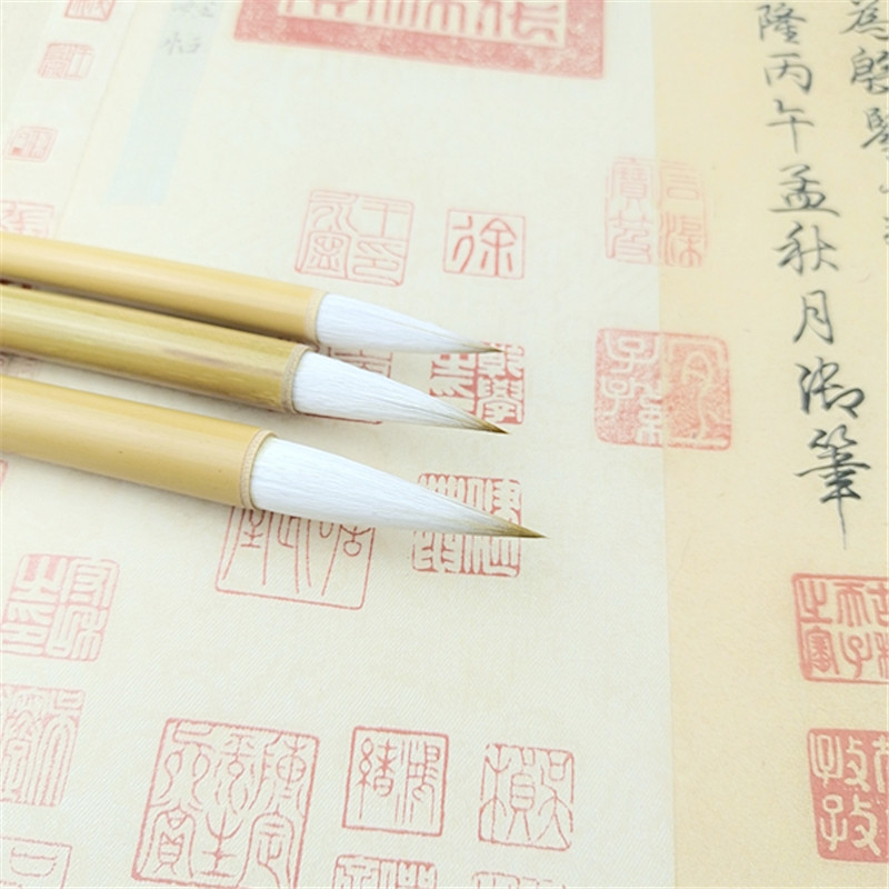 Doubled Both Writing Brush Set Calligraphy Materials Weasel's and Goat's Hair Primary and Middle School Students Calligraphy and Painting Traditional Chinese Painting Watercolor Painting Fine Brushwork Freehand Brushwork Ou Kai