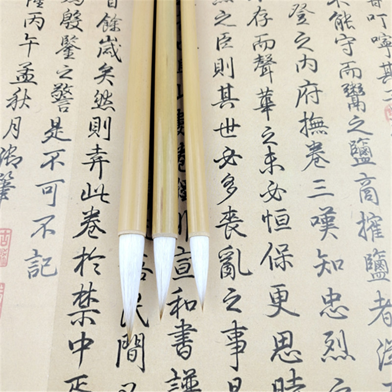 Doubled Both Writing Brush Set Calligraphy Materials Weasel's and Goat's Hair Primary and Middle School Students Calligraphy and Painting Traditional Chinese Painting Watercolor Painting Fine Brushwork Freehand Brushwork Ou Kai
