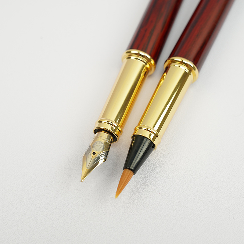 Qiumixuan New Portable Pen-Type Writing Brush Regular Script in Small Characters Calligraphy Copy Scripture Wolf Hair Brush Can Add Ink Art Beauty Soft Pen
