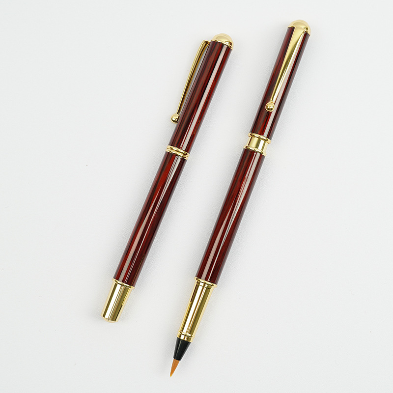 Qiumixuan New Portable Pen-Type Writing Brush Regular Script in Small Characters Calligraphy Copy Scripture Wolf Hair Brush Can Add Ink Art Beauty Soft Pen