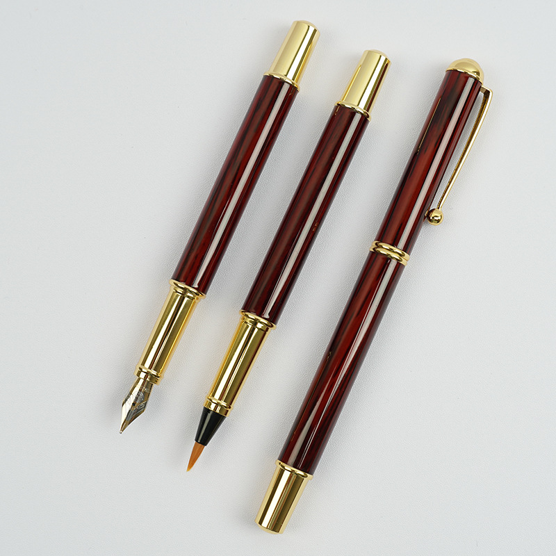Qiumixuan New Portable Pen-Type Writing Brush Regular Script in Small Characters Calligraphy Copy Scripture Wolf Hair Brush Can Add Ink Art Beauty Soft Pen