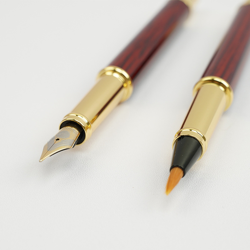 Qiumixuan New Portable Pen-Type Writing Brush Regular Script in Small Characters Calligraphy Copy Scripture Wolf Hair Brush Can Add Ink Art Beauty Soft Pen