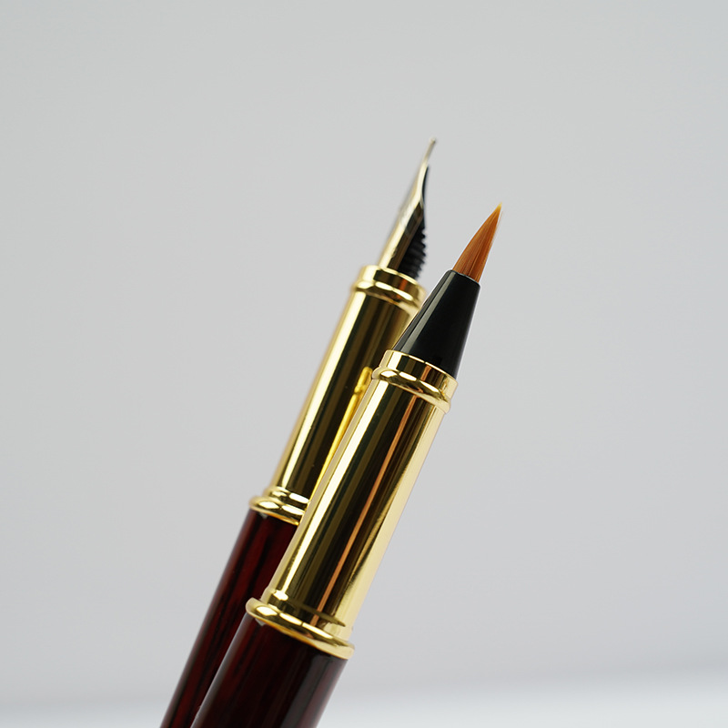 Qiumixuan New Portable Pen-Type Writing Brush Regular Script in Small Characters Calligraphy Copy Scripture Wolf Hair Brush Can Add Ink Art Beauty Soft Pen
