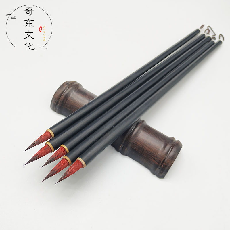Factory Direct Sales Little Red Hair Teeny Lower Case Writing Brush Copywriting Volume Weasel&#039;s Hair Chinese Painting Landscape Hook Line White Pigment Liner