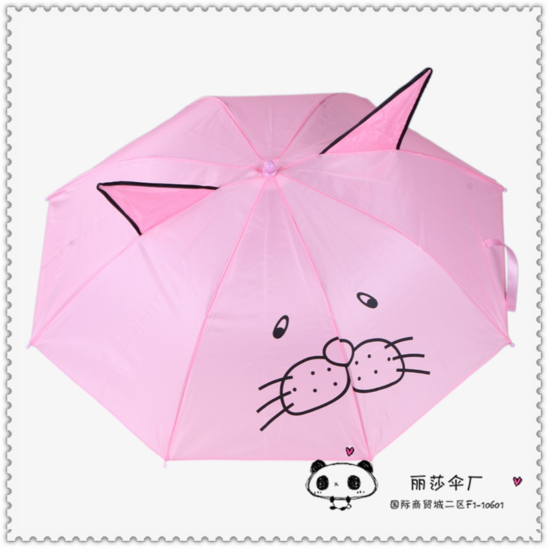 Factory direct selling children cartoon cat ear umbrella can print the logo