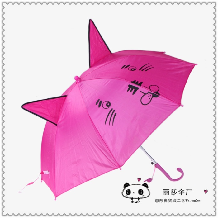 Factory direct selling children cartoon cat ear umbrella can print the logo Factory direct selling children cartoon cat ear umbrella can print the logo