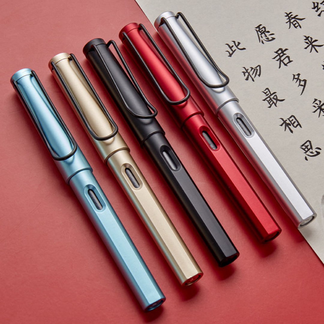 Pen-Type Writing Brush Copy Scripture Soft Brush Pen Portable Soft Head Calligraphy Practice Weasel&#039;s and Goat&#039;s Hair Ou Kai with Cover Pen Type Writing Brush