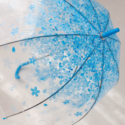 Spot retro candy color Fresh Apollo Princess Transparent umbrella cherry umbrella long handle transparent straight umbrella