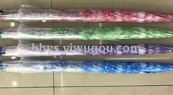 Spot retro candy color Fresh Apollo Princess Transparent umbrella cherry umbrella long handle transparent straight umbrella