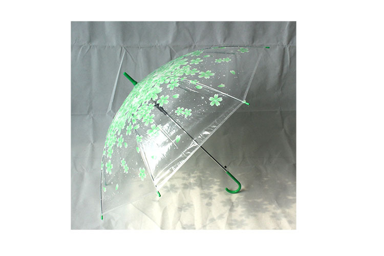 Spot retro candy color Fresh Apollo Princess Transparent umbrella cherry umbrella long handle transparent straight umbrella