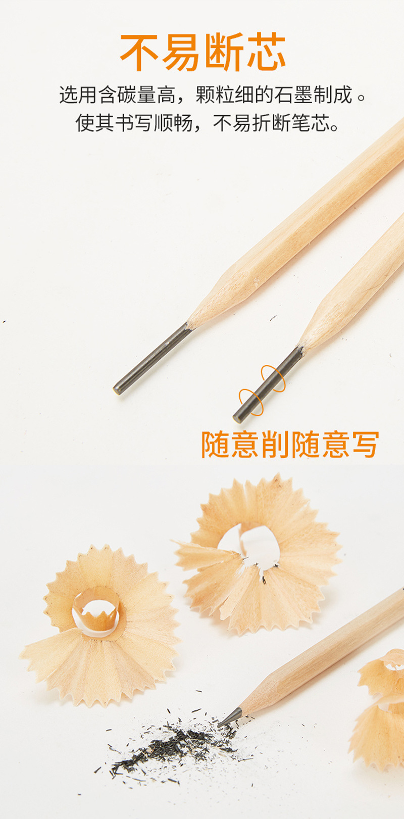Log Six Angle Rod HB Children Pens for Writing Letters 2B Pencil Exam Fill Card School Supplies Sketch Thick Black Write Constantly