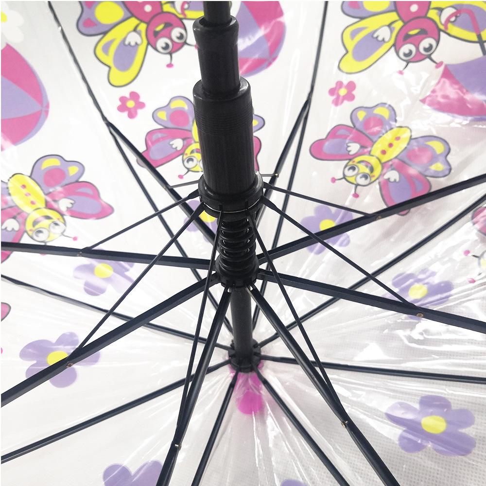 PVC Transparent Cartoon umbrella for children Semi-automatic creative gift umbrella umbrella with LOGO manufacturers wholesale