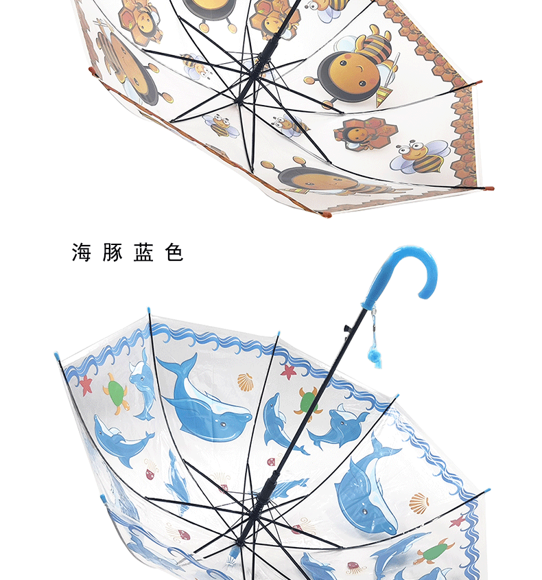 PVC Transparent Cartoon umbrella for children Semi-automatic creative gift umbrella umbrella with LOGO manufacturers wholesale PVC Transparent Cartoon umbrella for children Semi-automatic creative gift umbrella umbrella with LOGO manufacturers wholesale
