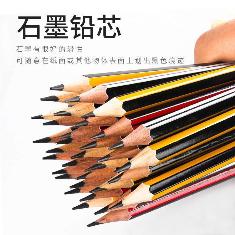 Chenguang Triangle Pencil Primary School Student Durable Pencil 2B Children Kindergarten HB Hexagonal Log Pencil with Eraser