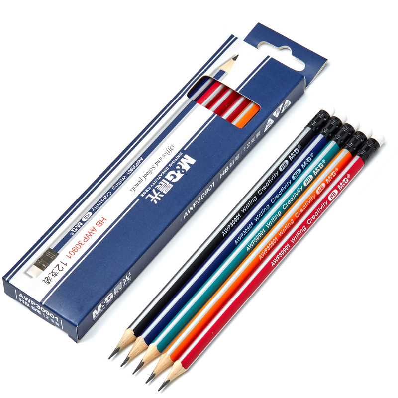 Chenguang Triangle Pencil Primary School Student Durable Pencil 2B Children Kindergarten HB Hexagonal Log Pencil with Eraser