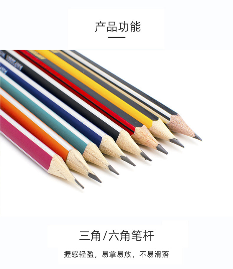 Chenguang Triangle Pencil Primary School Student Durable Pencil 2B Children Kindergarten HB Hexagonal Log Pencil with Eraser