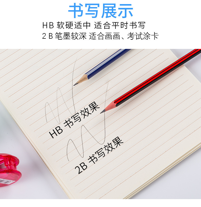 Chenguang Triangle Pencil Primary School Student Durable Pencil 2B Children Kindergarten HB Hexagonal Log Pencil with Eraser