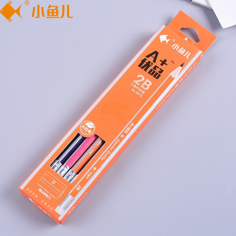Xiaoyuer HB with Eraser Triangle Hexagon Rod 2B Exam Pens for Writing Letters with Pencil Sharpener Student Pencil Wholesale