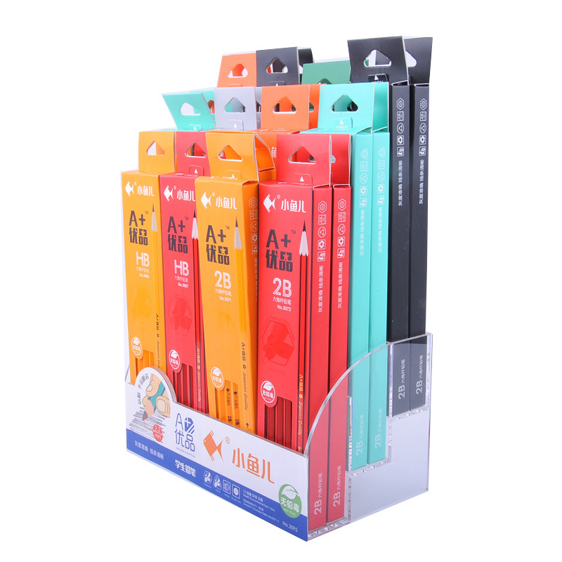 Xiaoyuer HB with Eraser Triangle Hexagon Rod 2B Exam Pens for Writing Letters with Pencil Sharpener Student Pencil Wholesale