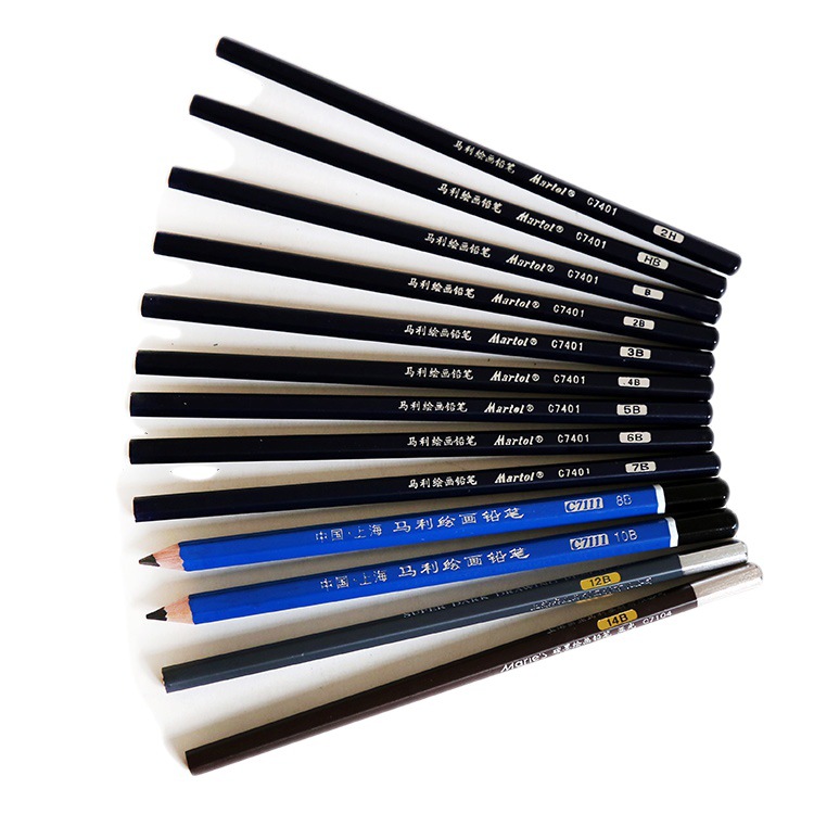 Marley C7401 Sketch Drawing Painting Marley Pencil 2B Pencil Sketching Pencil Student Pencil Charcoal Pencil Minghua