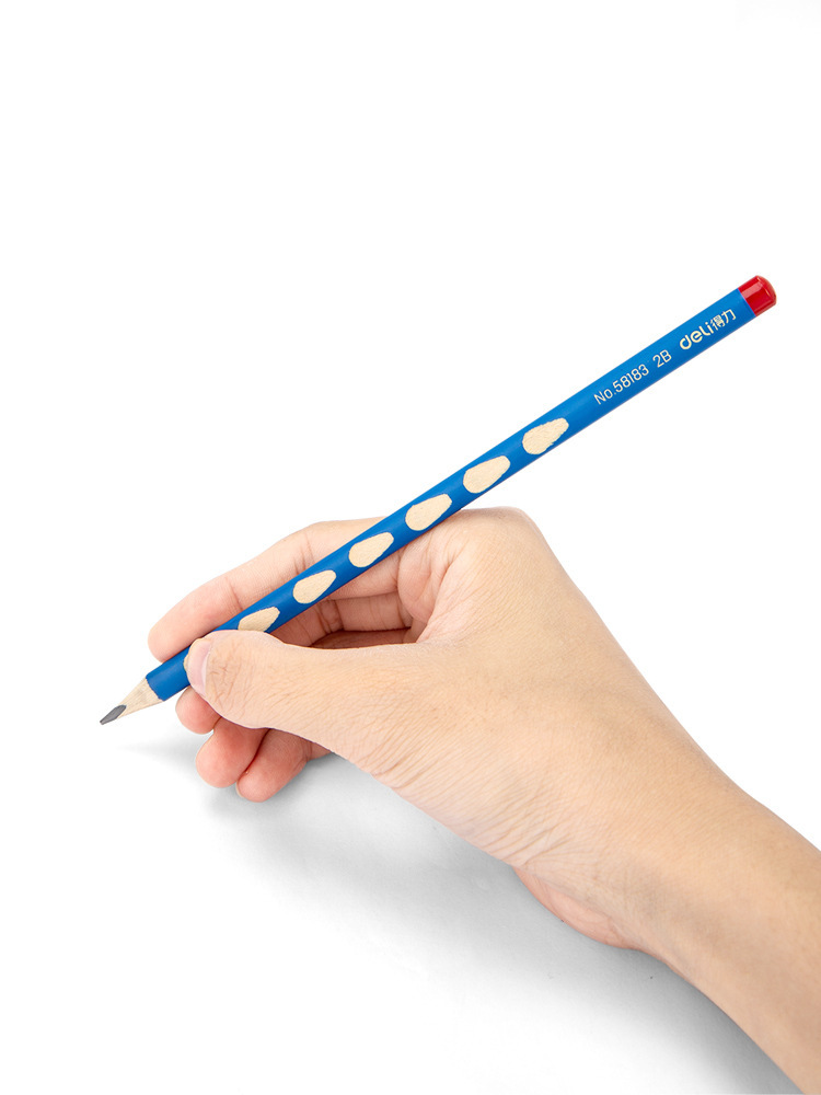 Deli 58183 Groove Pencil Correct Grip Position Pencil Children&#039;s Supplies 2B Triangle Pole Kindergarten Pen for Study