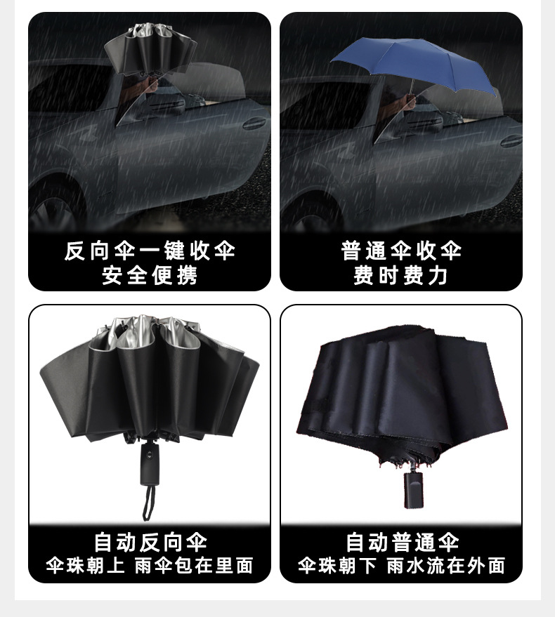 Business auto reverse umbrella Vinyl sun Block creative double reverse umbrella
