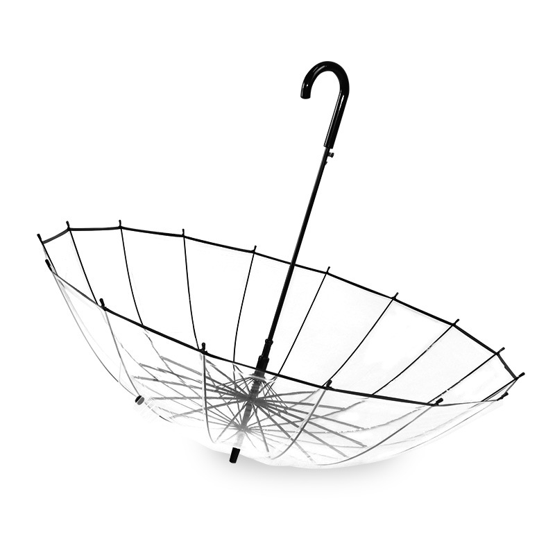 Customized 16-bone Manufacturers transparent forgotten Small, fresh, straight and long handle umbrella innovation automatic thickening umbrella for men and women Environmental Protection