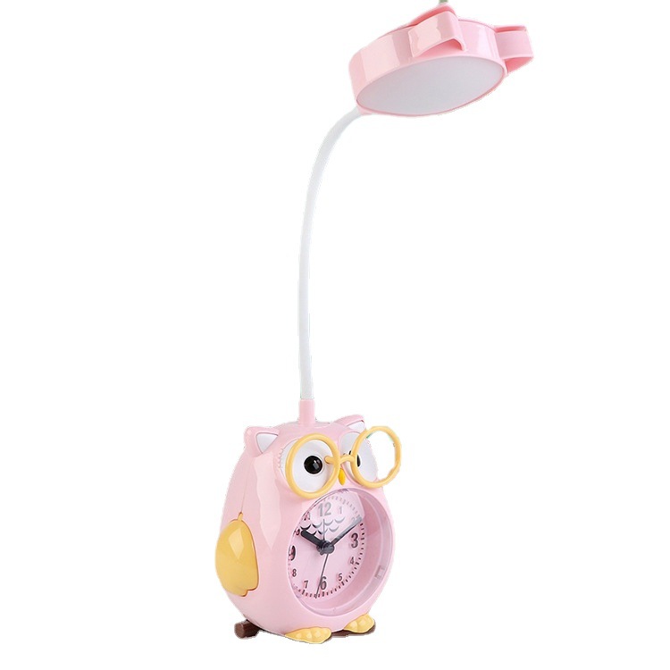 Owl Alarm Clock Led Desk Lamp Rechargeable Student Desk Bedside Table Bedroom Dorm Children Reading Learning