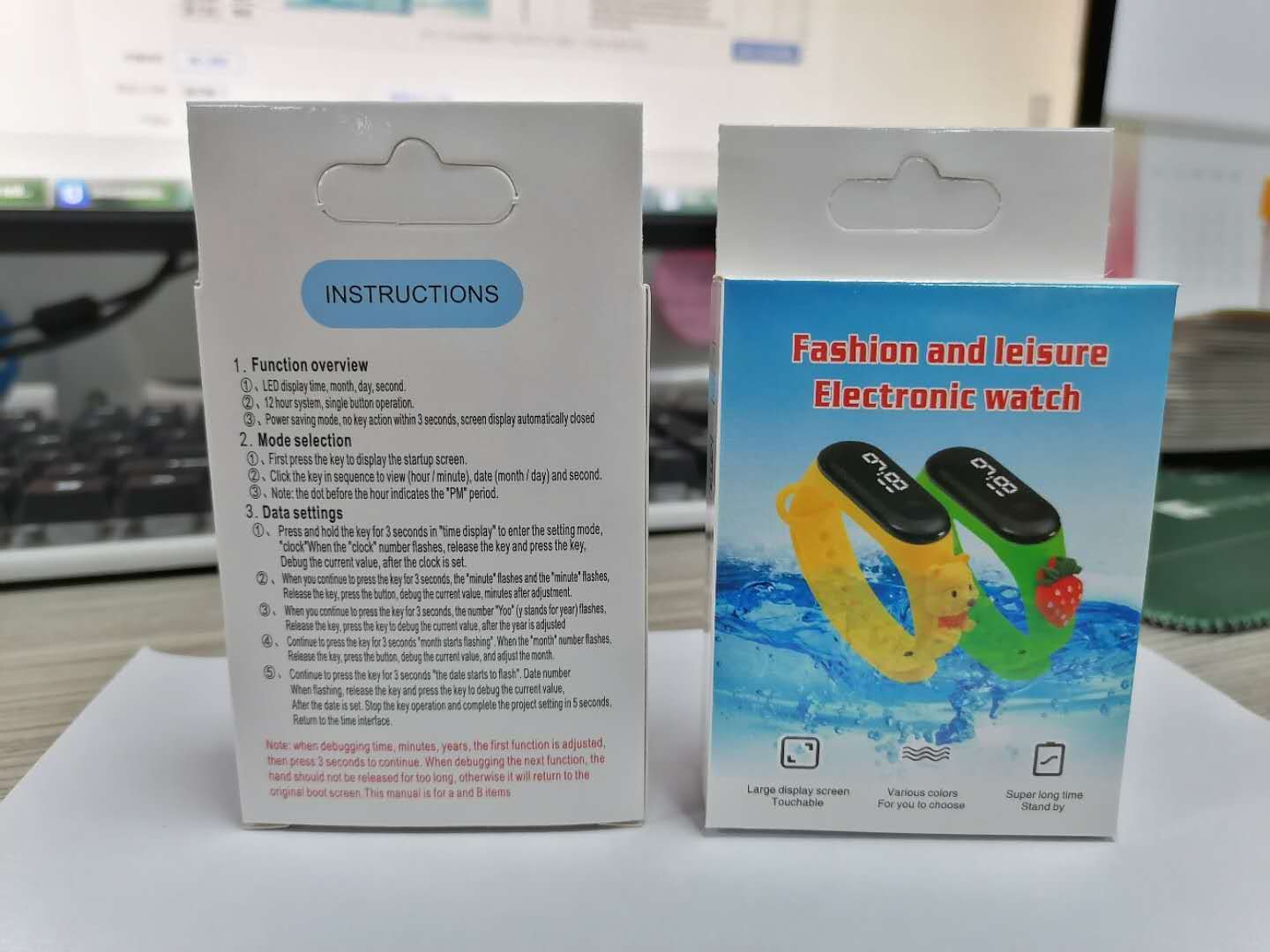 50 M Swimming Waterproof Cartoon Children's Electronic Watch Primary and Secondary School Students Led Men's and Women's Korean-Style Minimalism Bracelet